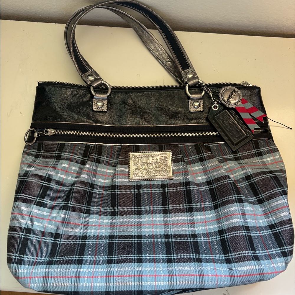 Vintage Coach Plaid Poppy Bag